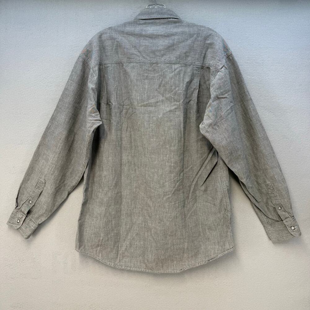 Eddie Bauer Shirt Men's Grey M Northwest Chambray Long Sleeve Men's Button Up - Picture 2 of 8